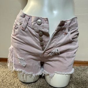 We the free light pink jean shorts